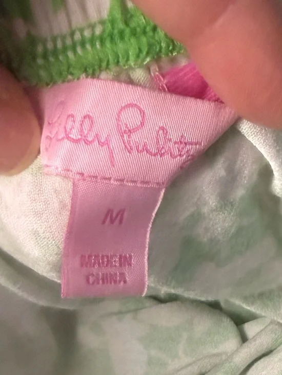 Lilly Pulitzer Buzz Worthy Green White Bee Strapless Pockets Sundress Medium - Picture 3 of 12